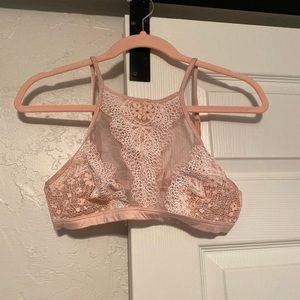 Sheer mock neck bralette